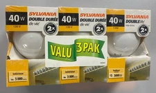 Sylvania 40W G25 Double Life Soft White Globe Light Bulbs - Case Of 3 - 3000 Hr