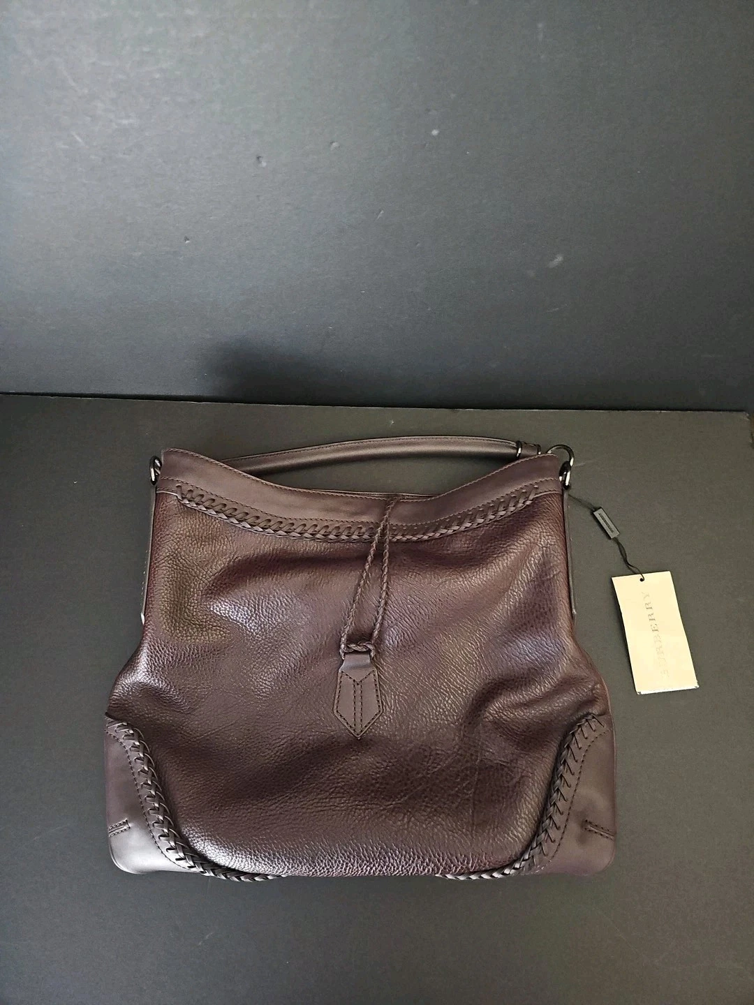 Burberry — Burberry Leather Small Parade Hobo - Plum Color NEW WITH TAGS MSRP $1,295