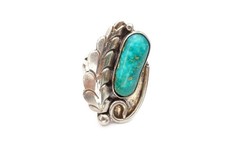 Vintage Native American Navajo Sterling Silver 925 Turquoise Ring Size 9