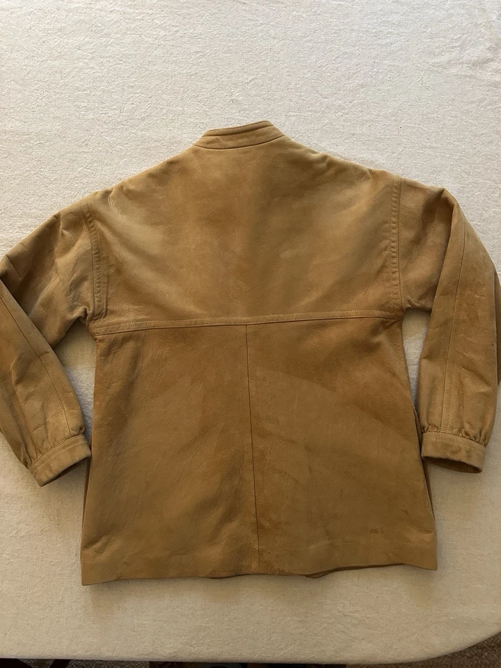 Chaqueta de gamuza Bonnie Cashin for Sills vintage años 70 camel mop bolsillos a presión Foto 3 de 4