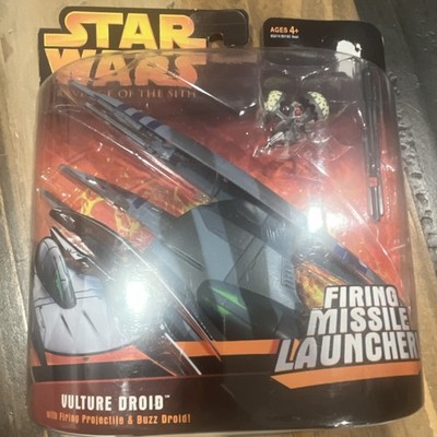 Hasbro Star Wars Vulture Droid Buzz Droid Firing Missile Launcher Revenge of th 