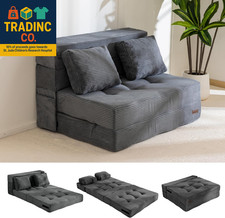 Convertible Sofa Bed, Fold Out Loveseat Sleeper Sofa with Pillow, 4 in 1 Tufted