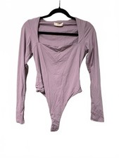 Lavender Long-Sleeve Bodysuit Top
