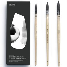 ARTIFY 3PCS Professional Natural Squirrel Hair Quill Round Fine Tip Detail Wa...