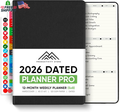 Dated, 2026 Planner, 5.8  X 8.3  - the #1 Productivity Planner to Achieve Your 2