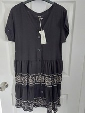 Ladies Black Next Linen Dress Size Small New with Tags