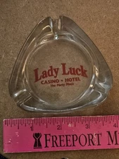 Glass Ashtray  Lady Luck Casino And Hotel The Party Place Collectible