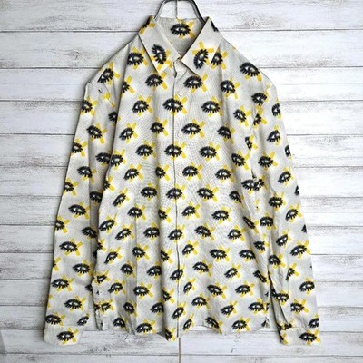 Super Prada shirt, size 38, eye pattern, logo, unique design. #QY85KP