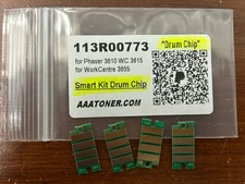 (4) 113R00773 Drum Reset Chip for Xerox Phaser 3610 WC 3615, WC 3655 Refill