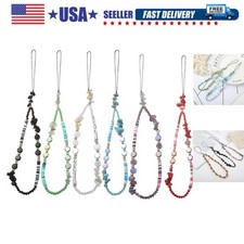 6PCS Beaded Phone Charms Face Fruit Star Pearl Rainbow Beads Phone Lanyard Wr...