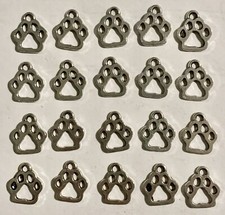 20 NEW MINI SILVER PAW PRINT CHARMS DOGS NECKLACES BRACELETS 135