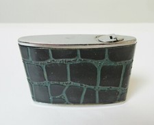 Vintage Figural Lighter Tape Measure Faux Green Crocodile