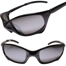 Black Wrap Around Rectangle Sport Sunglasses for Athletes