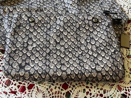 COACH Snake Print Nylon Packable Weekender TOTE BAG F77461 Grey NWOT - Picture 19 of 21