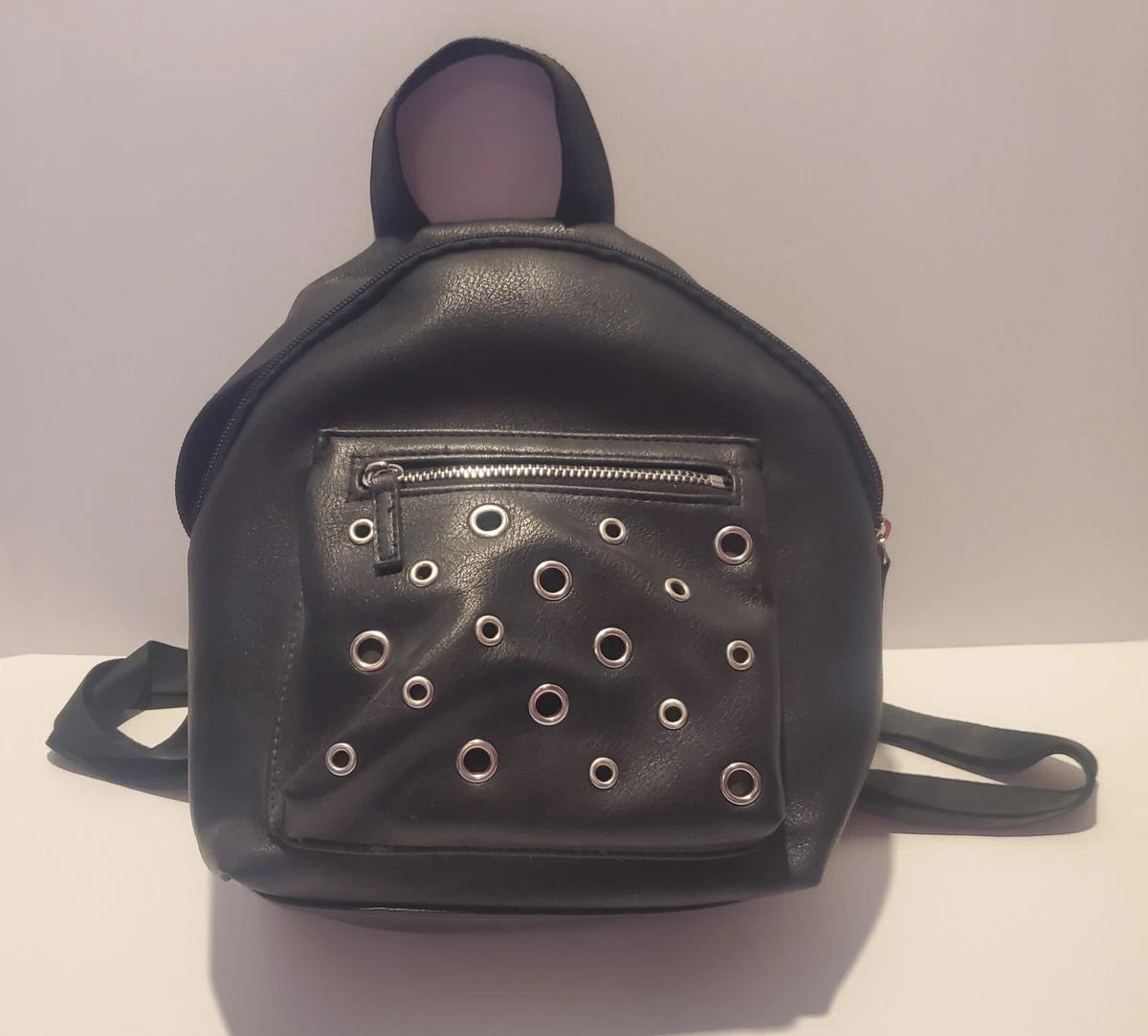 Faux Leather Backpack with Adjustable Straps