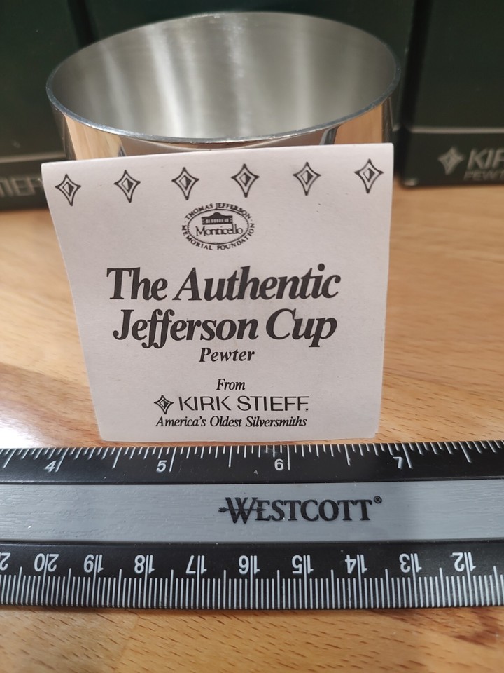 8 New LENOX Kirk Stieff Collection Pewter Jefferson Cup P50 ENGRAVED