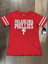 Philadelphia Phillies MLB Youth Girls Short Sleeve Logo Shirt Large 10/12 NWOT