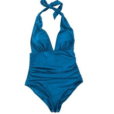 NWT Halter neck Ruched sides Tummy control Swimsuit one piece size large