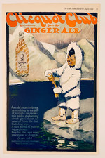 1919 Clicquot Club Ginger Ale AD: Eskimo on Iceberg rare blend from Millis, Mass
