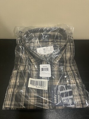 NWT Men's HB Harbor Bay Plaid Shirt Size 3XLT One Pocket Long Sleeve Button Down