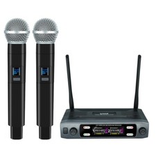 Cordless Microphone System for Karaoke Church 2 Handheld Wireless Mic System