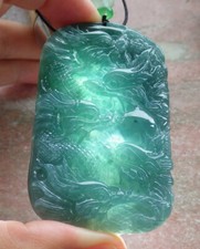 Video Certified Green Natural A Jade jadeite Pendant 9 Dragon Bead 633570 AS