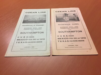 Ozean Line - M.V. Rio Bravo - M.V. Rio Panuca  - 2 Flyer von 1926 RARITÄT