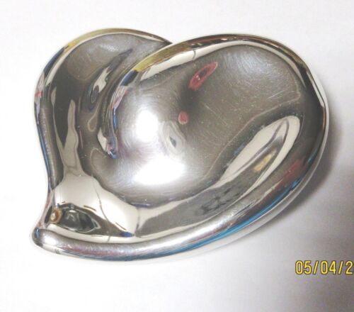 TIFFANY / PERETTI Closed Heart Sterling Belt Buckle. Almost 4 Inches BIG, GREAT! - Photo 1/22