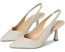 Betsey Johnson Clark Pump Women's Ivory Rhinestone Slingback Spool Heel KHD2748