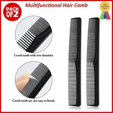 2Pcs Black Carbon Barber Fiber Cutting Comb Fine Tooth professional Hair Comb