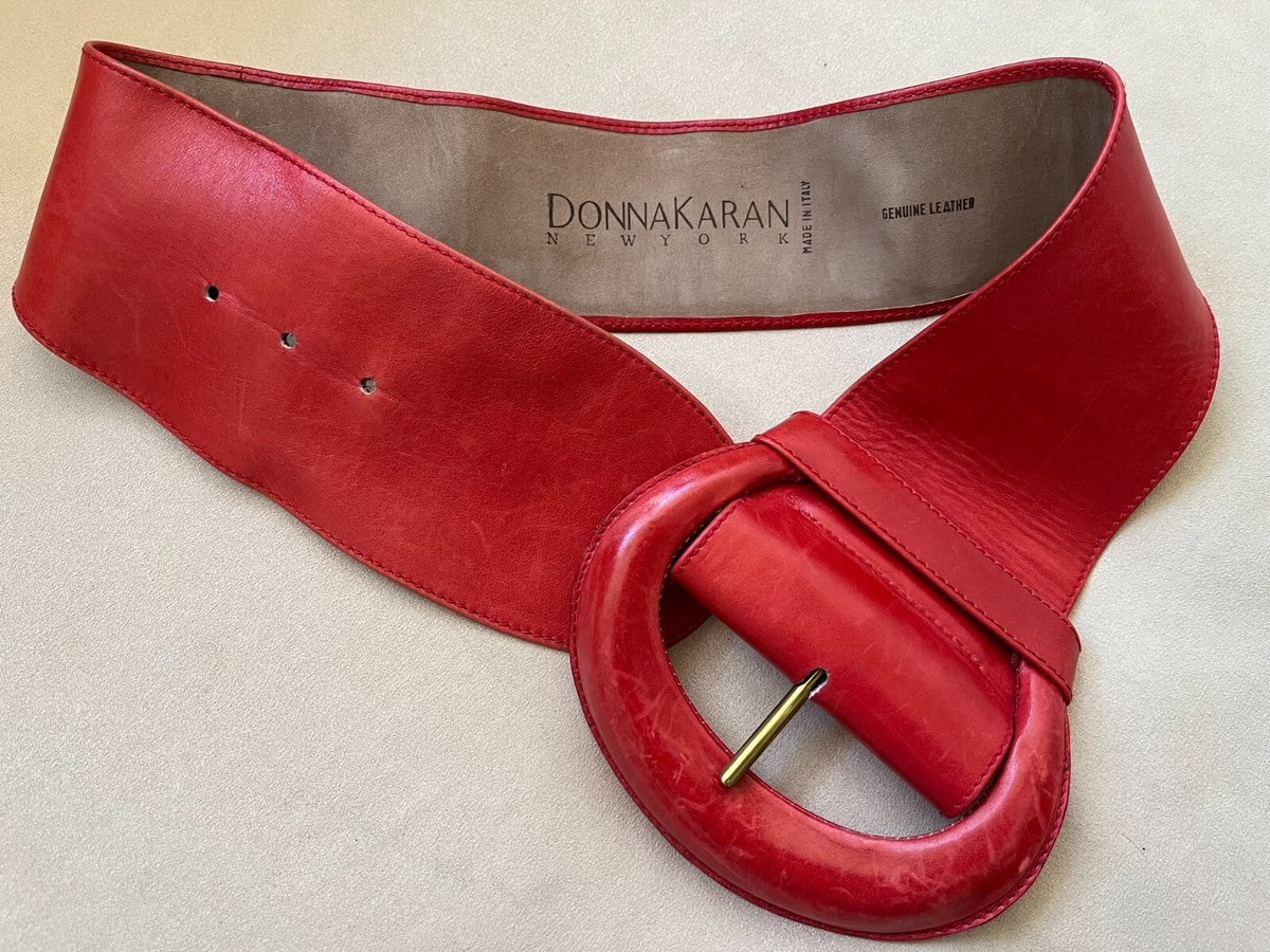 Donna Karan vintage 2004 Red Suede Statement Belt Gold-Tone Buckle like new Sm Donna Karan Suede Belt - Etsy main image 4