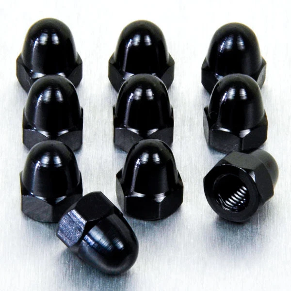 PRO-BOLT Ecrou dome Aluminium M6 (Din 1587) Pack x 10 Noir