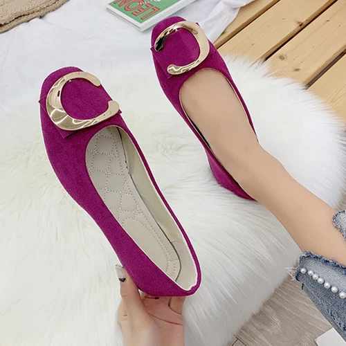 Women Flats Slip On Flat Shoes Formal Ladies Square Toe Classic Pumps Buckle - Bild 78 von 113
