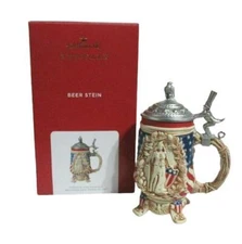 Hallmark 2021 Beer Stein America Flag Eagle Keepsake Christmas Ornament NIB