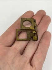 Vtg 1" Small German Brass Collectible Magnifying Glass Loupe Printer Map Reading