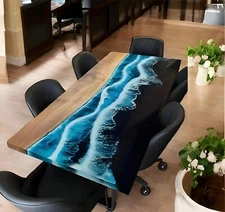 Night Ocean Wave Epoxy Table – A Unique Masterpiece at the Best Price Dinning Ta