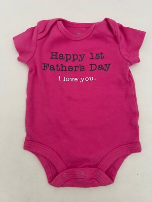 Happy First Father's Day I Love You Dad Pink Baby Girl Newborn