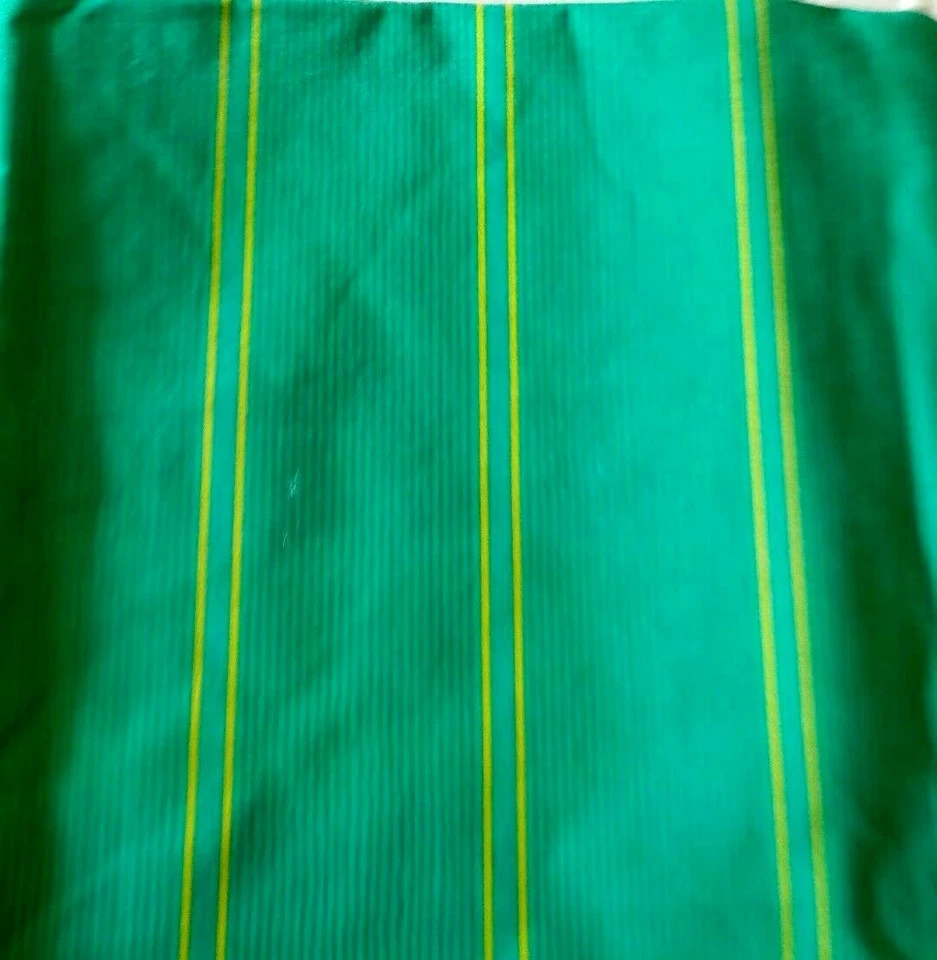 STOCK n. 7 Scampolo Tessuto a Righe Verde e Giallo Cotone 100% Stoffa Arredo - Immagine 2 di 2