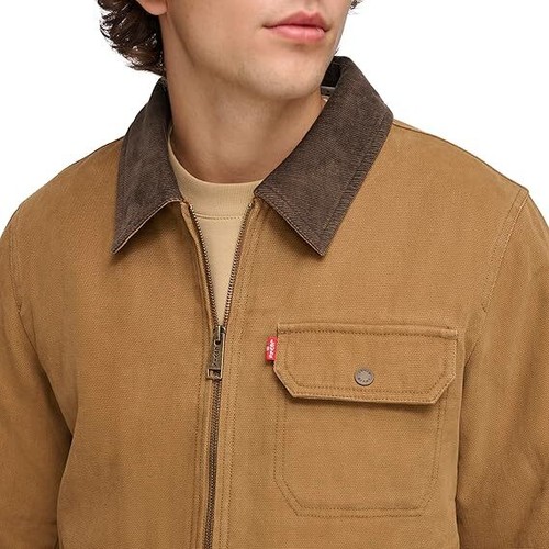 Men's Workwear Depot Jacket – Cotton Canvas with Corduroy Collar, Durable - 第 20/35 張圖片