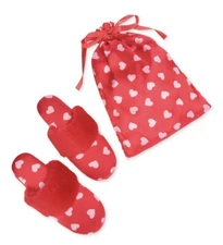INC International Concepts Women's Faux-Fur-Trim Boxed Slippers Candy Hearts