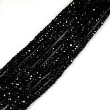 Natural Black Tourmaline Faceted Rondelle Beads,4 mm Black Tourmaline Rondelle b