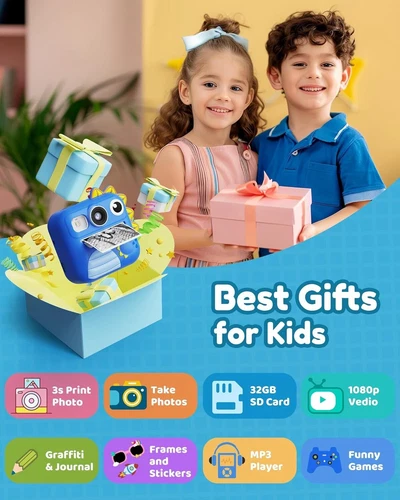Kids Camera Instant Print, Toddler Cameras Birthday Instant Print Toys for Kids - Picture 2 of 7