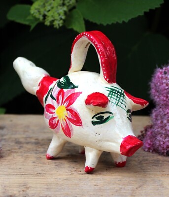 Pig Whistle Piggy Bank by José Ramos Handmade Clay Barro Betus Mexican Folk Art