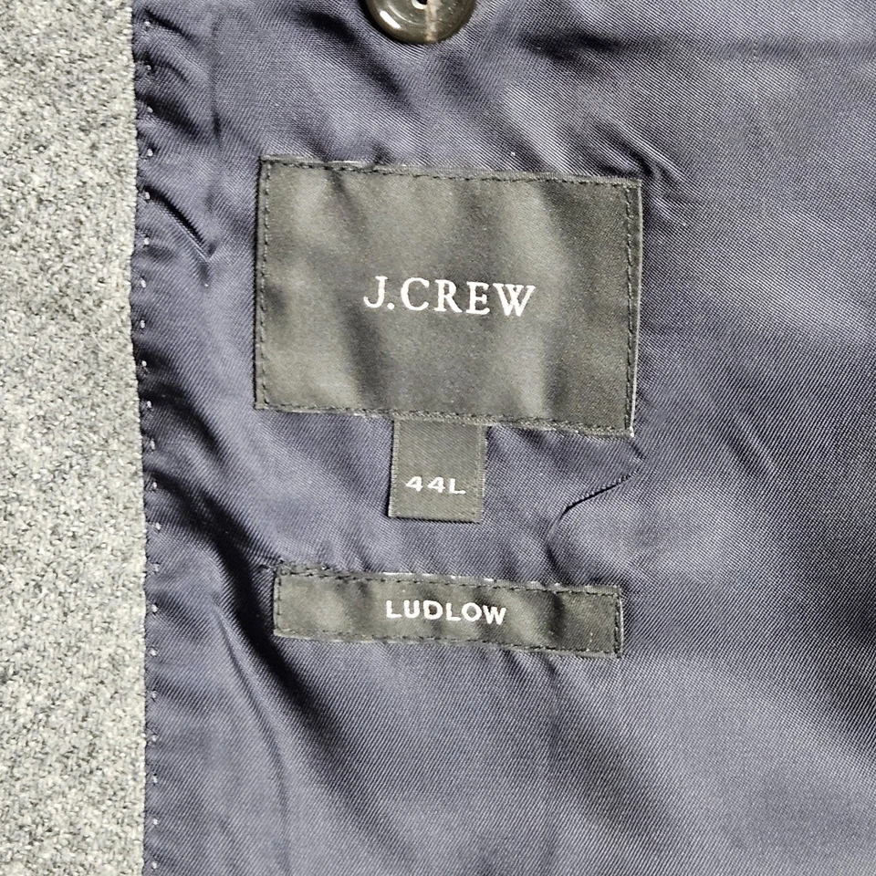 Jaqueta clássica J Crew Ludlow blazer masculino 44L cinza cotovelo remendos lã pano lua - Imagem 3 de 4