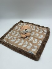 Carters Orange Fox Lovey Security Blanket Hug Knit Twist Brown Leaf Pattern