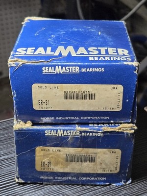 Sealmaster ER-31 Bearing 1-15/16'' Bore Gold Line Morse Industrial USA   Lot of 2