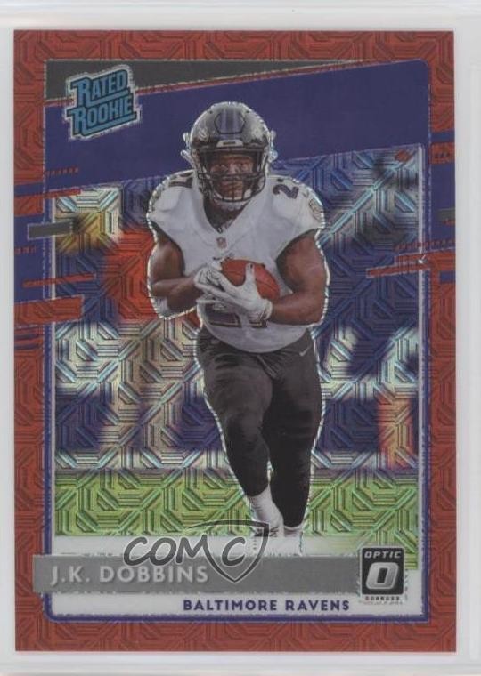 2020 Panini Donruss Optic Rated Rookies Red Mojo Prizm JK Dobbins #161 kq9