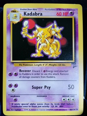 Pokémon TCG Kadabra #46/130-Base Set 2-English NM