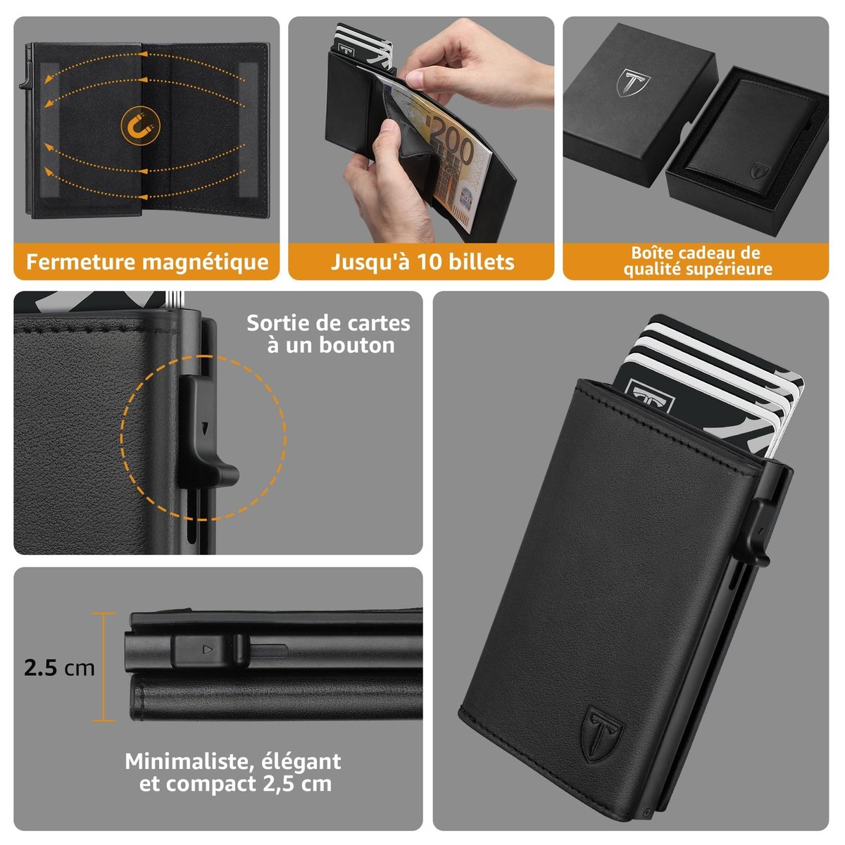 Portefeuille Homme Chaps En Cuir Noir RFID Protection - Neuf Avec étiquettes