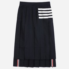 Thom Browne Diagonal Plain Wool Pleated Skirt Navy FGC400V 06146 415 149484325